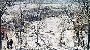 Isaak Prints: Street Scene in Winter, 1919-1920. Artist: Isaak Brodsky