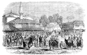 Bazaar Prints: A Street at Schumla, 1856. Creator: Unknown