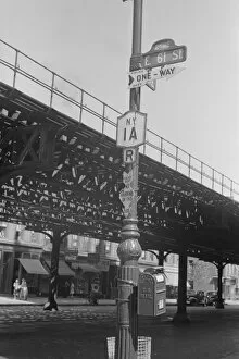 Walker Evans Gallery: Street signs, 61st Street between 1st and 3rd Avenues, New York, 1938. Creator: Walker Evans