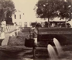Street Sprinkler, Batavia, 1860s-70s. Creator: Unknown