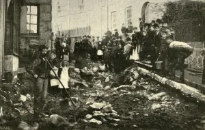 St Ives Gallery: Street in St. Ives After A Visit From A Flood, 1901. Creator: Unknown