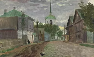 Kustodiev Gallery: A street in Staraya Russa, 1921