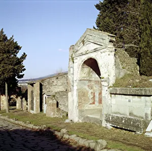 Street of the Tombs on the edge of Pompeii, Italy