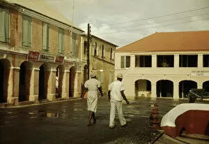 Arch Gallery: Street in a town in the Virgin Islands, Christiansted, St. Croix?, 1941. Creator: Jack Delano