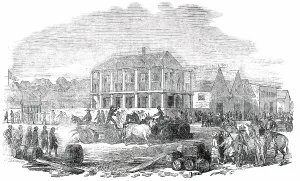 Gold Rush Prints: Street View in San Francisco, from a sketch by a correspondent, 1850. Creator: Unknown