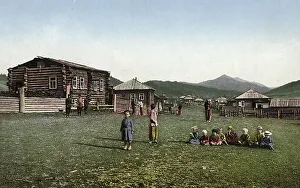 Colour Photograph Prints: Street in the Village of Chyorny Anuy; Russian Children