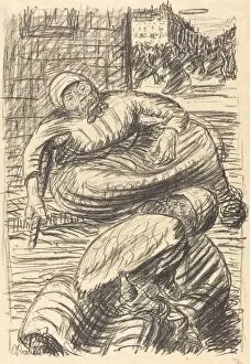 Cigarettes Gallery: Street in Warsaw, published 1915. Creator: Ernst Barlach