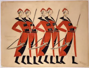 The Streltsy. Costume design for the opera The Life for the Tsar by M. Glinka, 1913. Creator: Tatlin, Vladimir Evgraphovich (1885-1953)