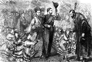 Saxe Coburg And Gotha Duke Of Prints: Strewing flowers before the Duke and Duchess of Edinburgh at Gravesend