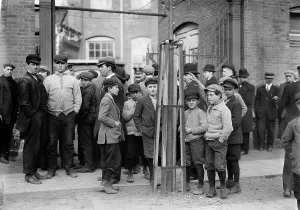Textile Mill Prints: Strike Committee at Mill Gate, Passaic