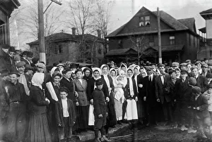 Strikers at Auburn - April 13, 1913. Creator: Bain News Service