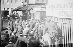 Strikers clamoring for motorman of car, Philadelphia, 1910. Creator: Bain News Service