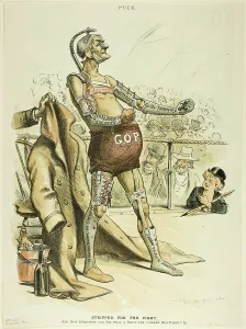 Newsprint Prints: Stripped for the Fight, from Puck, 1892. Creator: William Allen Rogers
