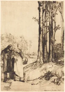 Assistance Gallery: Stroll of the Convalescent (La promenade du convalescent). Creator: Alphonse Legros