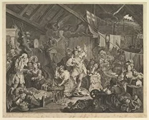 Dressing Gallery: Strolling Actresses Dressing in a Barn, May 1738. Creator: William Hogarth