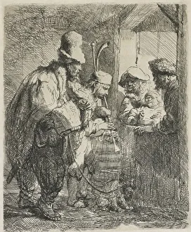 Itinerant Prints: The strolling musicians, c.1635. Creator: Rembrandt Harmensz van Rijn