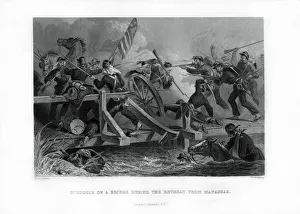 Darley Prints: Struggle on a bridge during the retreat from Manassas