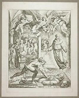 San Francesco Dassisi Prints: The Struggle Between the Devil and St Francis of Assisi for the Soul of Guido da