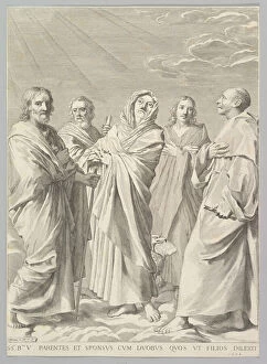 Bernard Of Clairvaux Gallery: Sts. Anne, Joseph, Joachim, Bernard and John the Evangelist (Parentéde la Vierge)