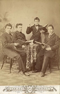 Reading Collection: Student Ponomarev Nikolai Aleksandrovich with his friends, late 19th cent - early 20th cent