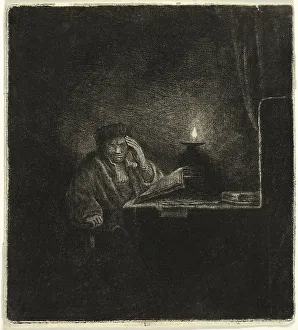 Dunald Mill Hole Prints: Student at a Table by Candlelight, 1642/65. Creator: Salomon Savery