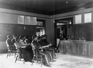 Training College Prints: Students in class learning how to prepare sulphuric acid