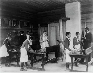 Aprons Prints: Students in workshop, Tuskegee Institute, Ala. 1902. Creator: Frances Benjamin Johnston