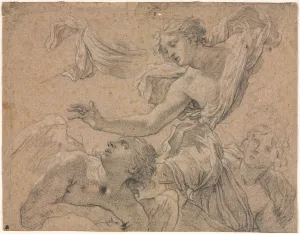 Studies of Angels (recto), 1655-1660?. Creator: Michel Dorigny (French, 1617-1665)