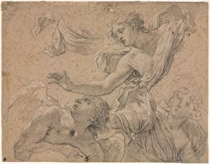 Studies of Angels (recto); Panthea before Cyrus? (verso), 1655-1660?. Creator: Michel Dorigny