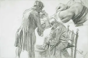 Graphite On Paper Prints: Studies for The Broken Jug by Heinrich von Kleist
