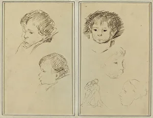 Paul Gaugin Prints: Two Studies of a Child's Head; Two Studies of a Child's Head