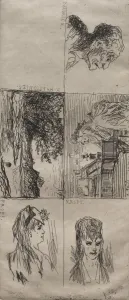 Honoredaumier French Prints: Five Studies. Creator: Honore Daumier (French, 1808-1879)