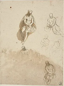 Palma Giovane Prints: Studies for the Crowning with Thorns, 1592/1600. Creator: Jacopo Palma