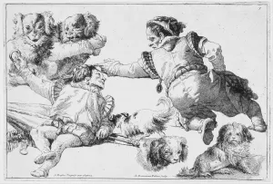Tiepolo Giovanni Domenico Prints: Studies of Dwarfs and Dogs, ca. 1753. Creator: Giovanni Domenico Tiepolo