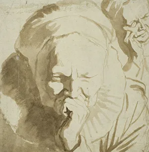 Two studies of an elderly woman's head. Creator: Jacob van Campen