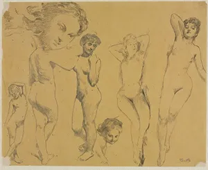 Studies of Female Nudes, c. 1895. Creator: Henri Fantin-Latour (French, 1836-1904)