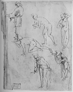 Six Studies of Figures, 1481-1483 (1945). Artist: Leonardo da Vinci Six Studies of Figures, 1481-1483 (1945). Artist: Leonardo da Vinci