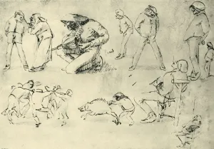 Adriaen Brauwer Prints: Studies of figures, early 17th century, (1943). Creator: Adriaen Brouwer