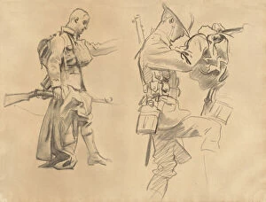 Blinded Gallery: Studies for 'Gassed'[recto], 1918-1919. Creator: John Singer Sargent