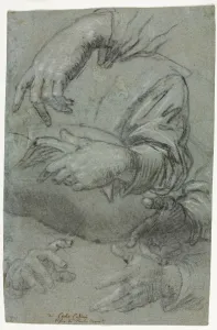 Heightened With White Chalk Prints: Studies of Hands (recto); Sketch of a Childs Head (verso)