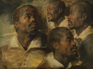 Pieter Paul 1577 1640 Prints: Four Studies of a Head of a Moor, 1640. Creator: Rubens, Pieter Paul (1577-1640)