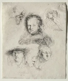 1606 1669 Prints: Studies of the Head of Saskia and Others
