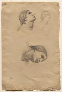 Edgar Degas French Prints: Four Studies of the Head of a Young Italian Woman
