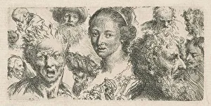 Studies of Eleven Heads, 1770s(?). Creator: Bartholomaeus Ignaz Weiss