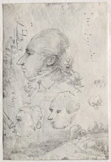 Studies of Heads (verso), c. 1820s(?). Creator: Thomas Monro (British, 1759-1833)
