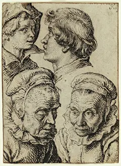 Studies of the Heads of Two Youths and an Old Woman, between 1600 and 1605. Creator: Jacques de Gheyn II