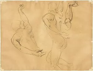 Hands Behind Back Gallery: Studies of Male Nudes [verso], 1918-1919. Creator: John Singer Sargent