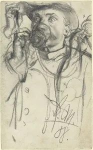 Wove Paper Prints: Studies of a Man Drinking, 1888. Creator: Adolph Menzel