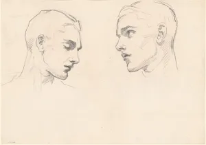 Sargent John Singer Prints: Studies of a Mans Head, c. 1875. Creator: John Singer Sargent