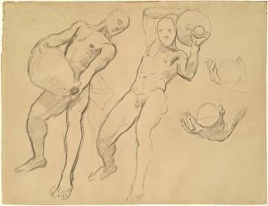 Crystal Ball Gallery: Studies of Notus for 'The Winds', 1922-1925. Creator: John Singer Sargent